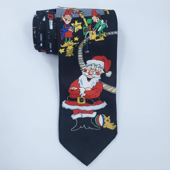 Hallmark Other - Hallmark Yule Tie Greetings Santa's Workshop Tie